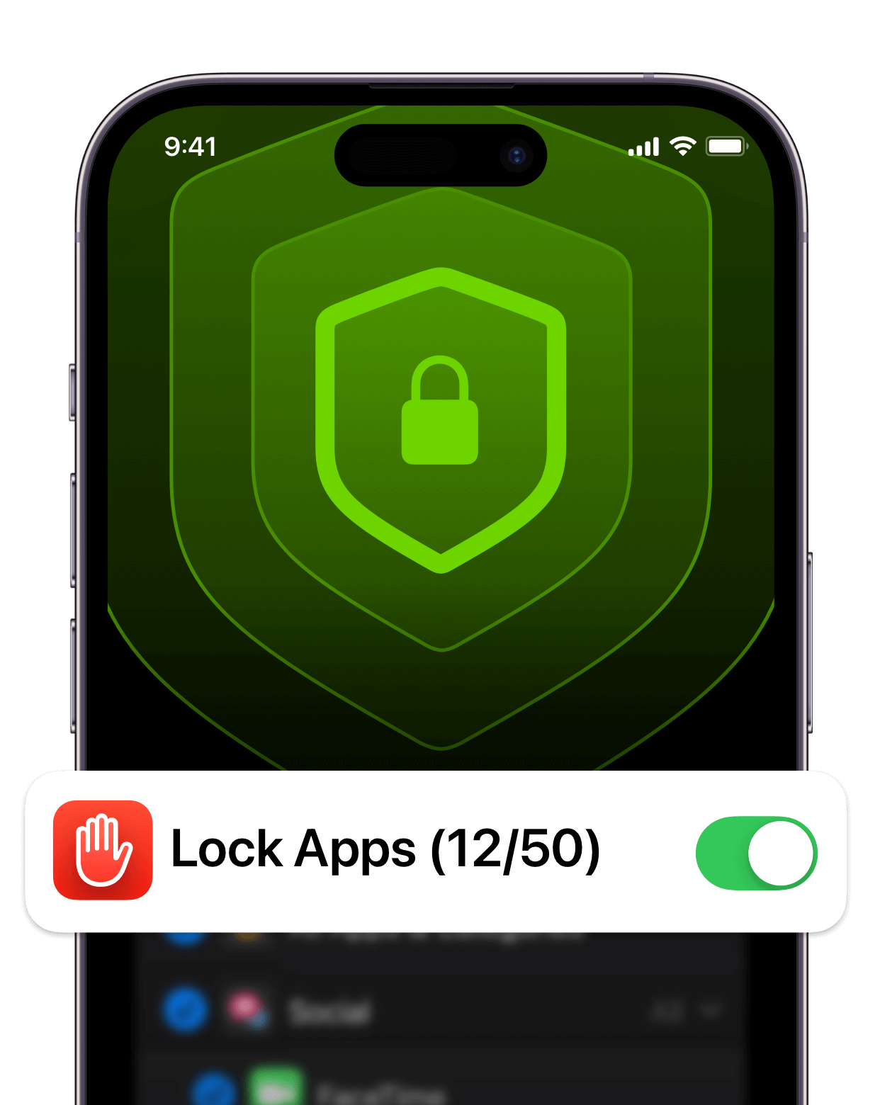 Lock apps from unauthorized access. image