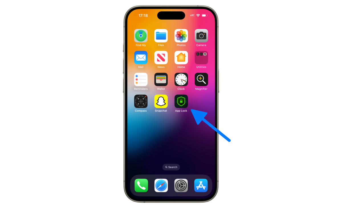 iphone home screen with app lock installed