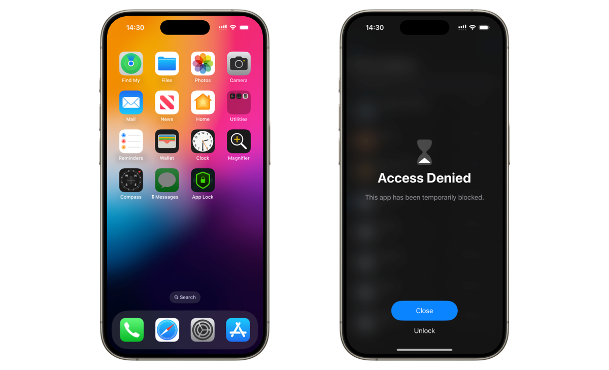 iphone home screen with messages app locked