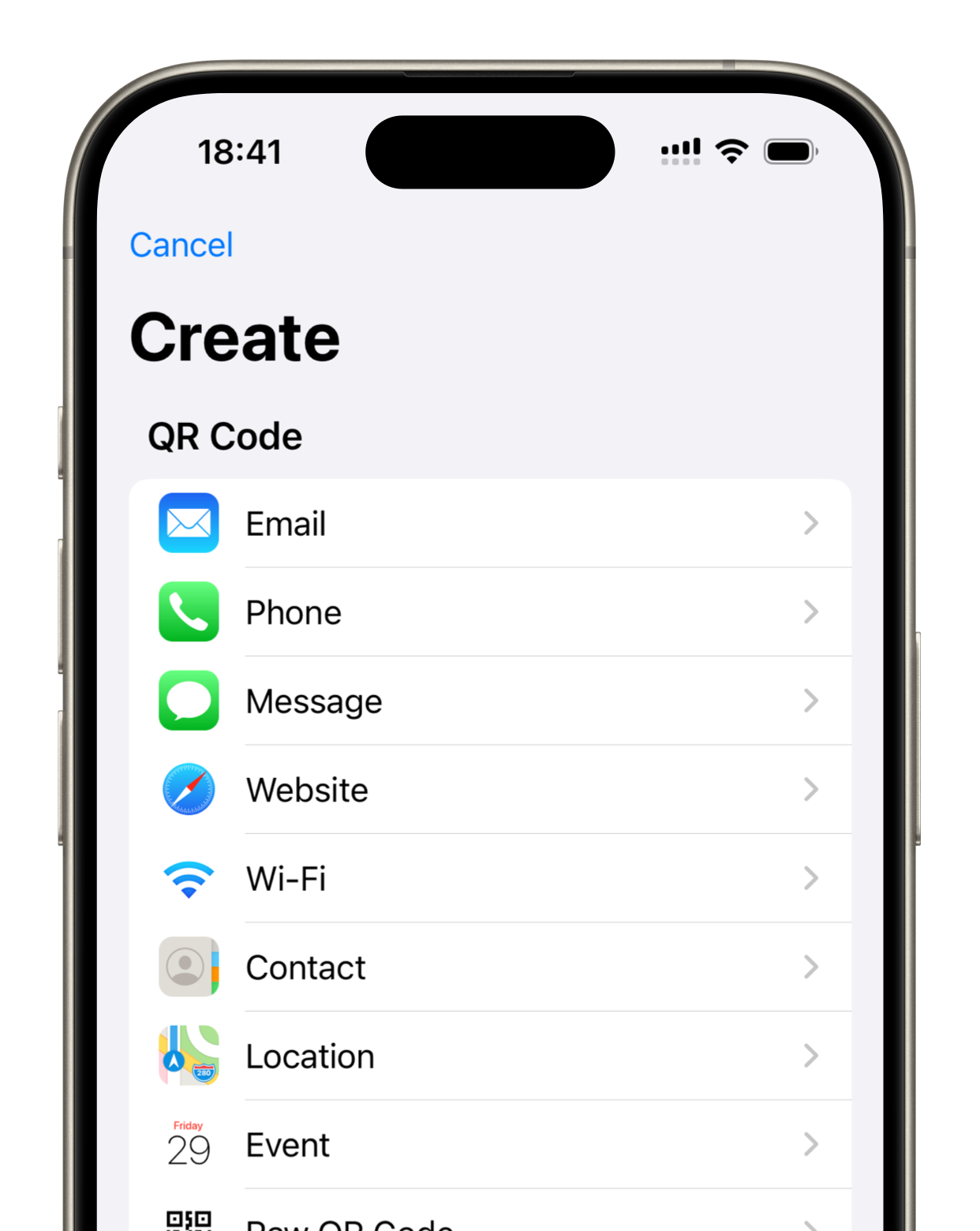 Create QR Codes Screenshot
